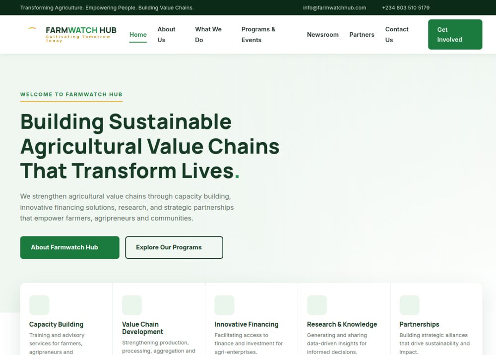 Farmwatch Hub agribusiness website