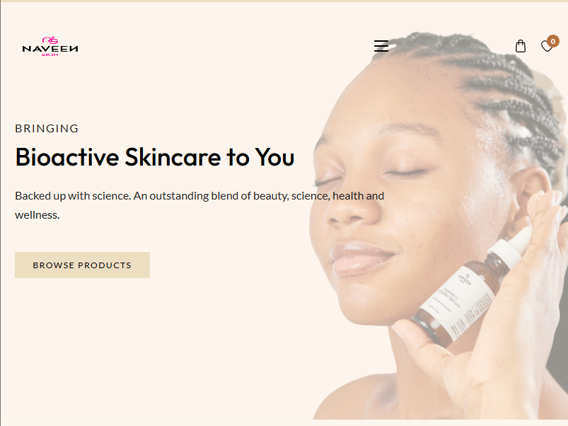 Naveen Skin skincare e-commerce website