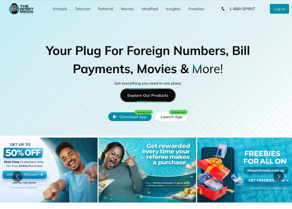 The Spirit Media platform website